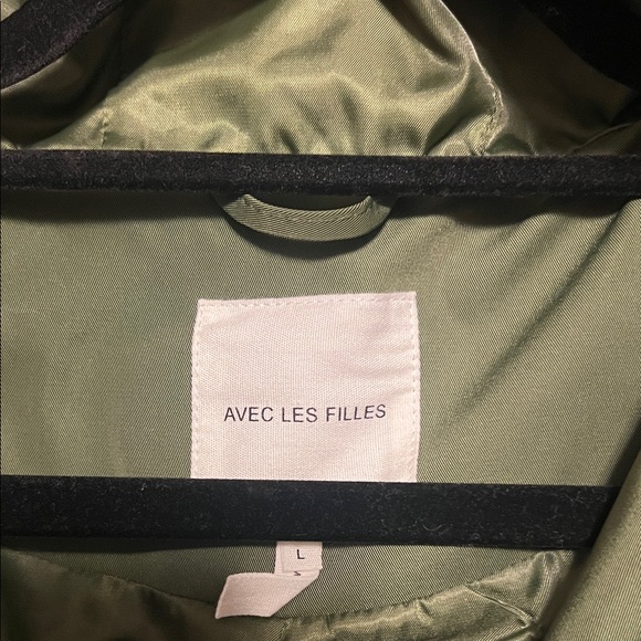 Avec Les Filles Dark Green Hooded Trench Coat - Picture 3 of 7